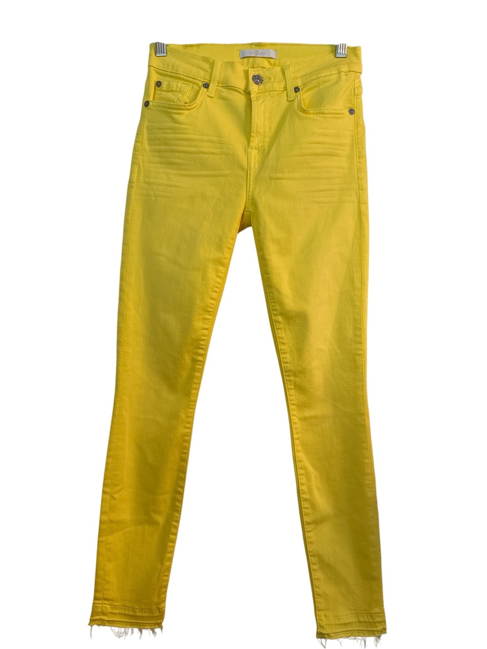 7 For All Mankind Yellow Skinny Ankle Jeans